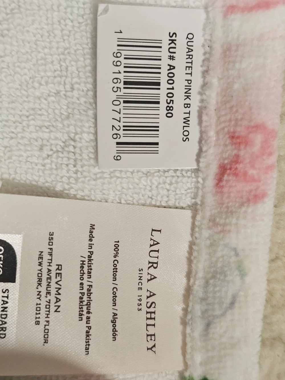 3 pc Laura Ashley FLORAL QUARTET Pink Blue Velour 1 Bath 2 Hand Towel Set Pastel